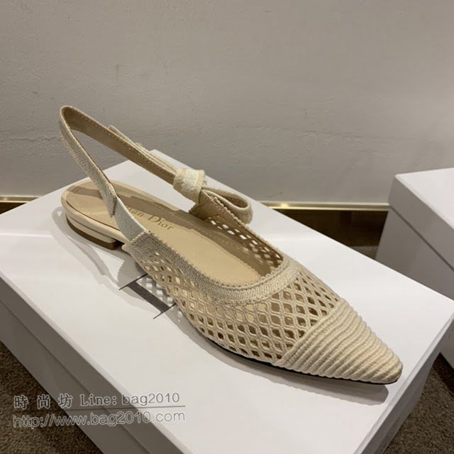 DIOR女鞋 迪奧2021專櫃新款J’ADIOR織帶鏤空尖頭涼鞋 Dior網狀露跟涼鞋  naq1521